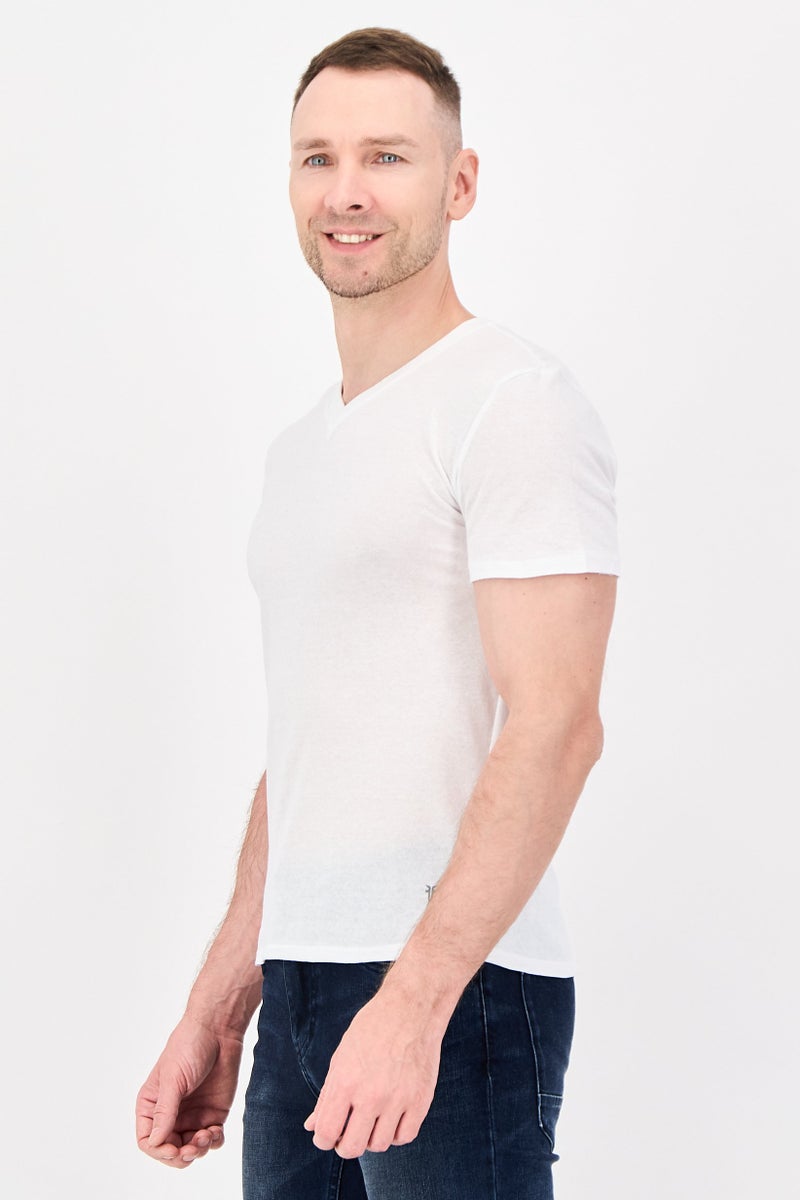 Frye Men 4 Pieces V-Neck Brand Logo Short Sleeve T-Shirt, Multicolor - Image 2